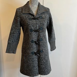 Vintage Axara Paris Wool Blend Toggle Button Longline Coat Preppy Size Small